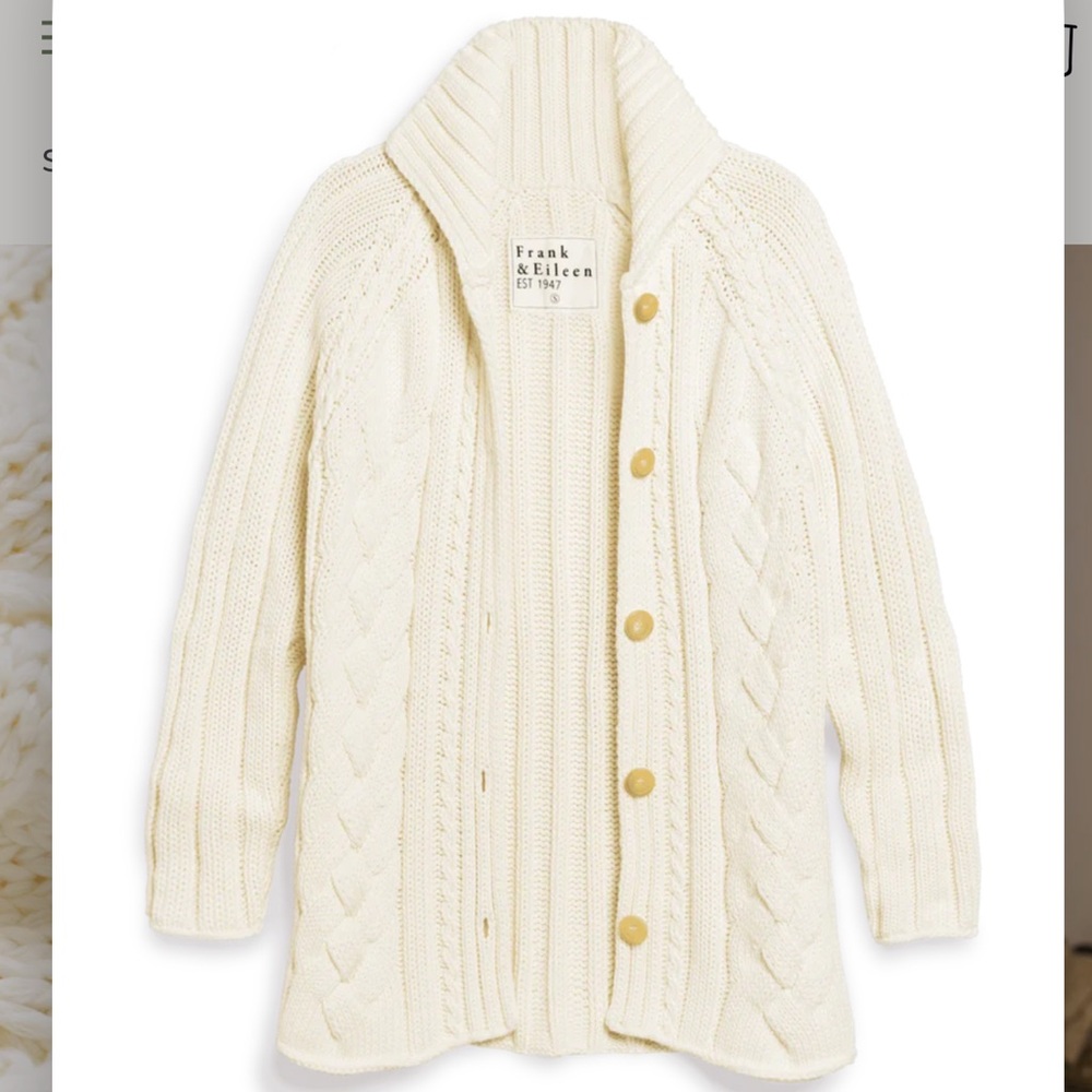 Frank & Eileen COTSWOLDS
Cable Knit Cardigan- NWT